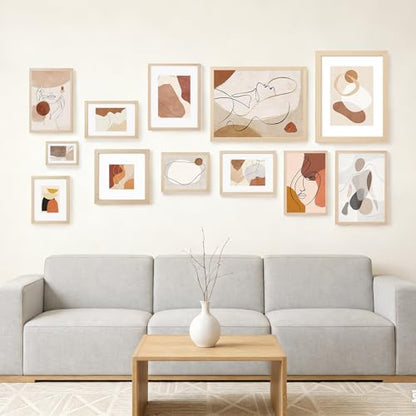 TONES FRAME DESIGN 8x10 Picture Frame Natural Solid Wood Veneer 8x10 Frame Matted to 5x7 Frames Wooden 8 x 10 Photo Frame with Shatterproof Plexiglass for Tabletop Wall Display - color: Natural, size: 8x10 - 1 Pack