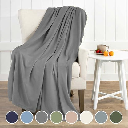 Twin/Twin XL Size Fleece Bed Blanket - Comfy Supersoft Fleece Blanket – All-Season, Light Weight, Luxuriously Soft - Throw Blanket for Couch and Sofa - Machine Wash - Grey - color: Grey, size: Twin/Twin XL
