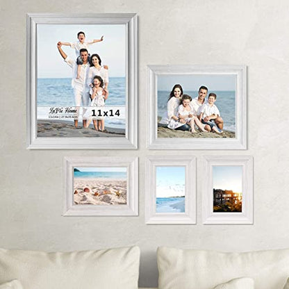 4x6 Picture Frames (3 Pack, White) Rustic Photo Frame Set with High Definition Glass for Wall Mount & Table Top Display - color: Distressed White, size: 4x6