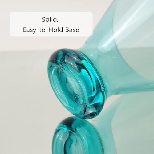 Set of 6 Plastic Stemless Martini Glasses 9 oz, Heavy Base Stable Cocktail/Drink/Juice/Red Wine Glasses, Fits Ice Cream/Milkshakes, Dishwasher Safe, Ideal for Home Party (Teal) - color: Teal