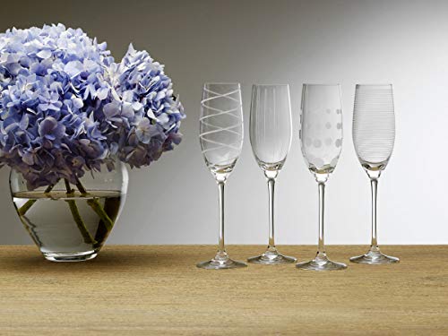 Mikasa Crystal Cheers Champagne Flutes, Set of 4, 8 fluid ounces - style: Champagne Flute