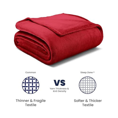 SLEEP ZONE Burgundy Fleece Blanket Super Soft Cozy Throw Flannel Blanket, Lightweight Comfy Fuzzy Blanket Plush Throw Blankets for Couch, Sofa, Bed, Camping, Travel, 50x60Inches - color: Burgundy, size: Throw/Travel (50x60 inches)