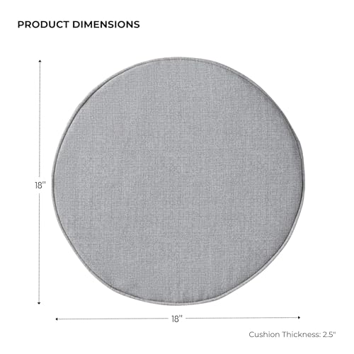 Greendale Home Fashions Set of 2 Outdoor 18 inch Round Patio Dining Chair Pads – Comfortable Fiber-Filled Seat Cushions with Ties, Reversible Polyester Fabric, Heather Gray - color: Heather Gray