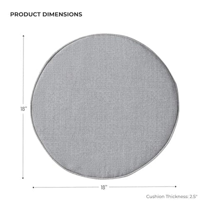 Greendale Home Fashions Set of 2 Outdoor 18 inch Round Patio Dining Chair Pads – Comfortable Fiber-Filled Seat Cushions with Ties, Reversible Polyester Fabric, Heather Gray - color: Heather Gray