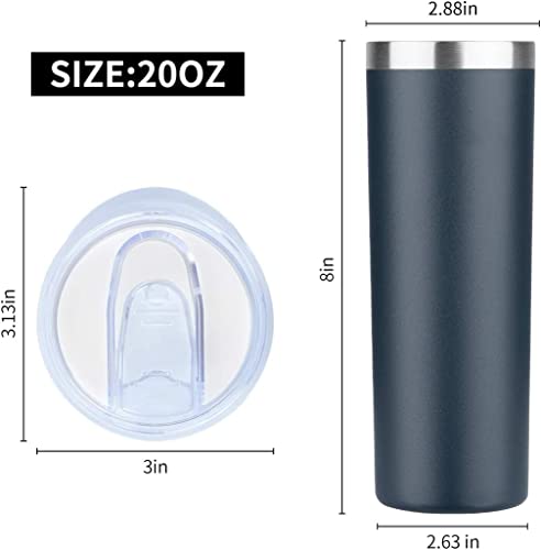 HASLE OUTFITTERS 20 oz Skinny Tumblers Bulk Set, Stainless Steel Insulated Slim Tumblers with Lids, Reusable Double Wall Travel Coffee Mugs, Durable Powder Coated Travel Water Cups(Navy, 12) - color: Navy Blue, size: 20 oz (12 Count)