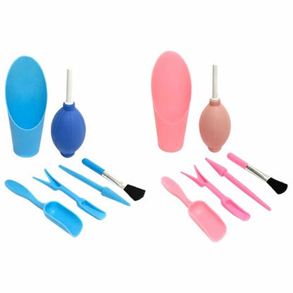 6 Pcs Space Saving Mini Plant Gardening Tools Complete Function Lightweight Handheld Tools for Indoor Desktop Green Plant Daily Caring Work (Blue, Pink) - color: Blue, Pink