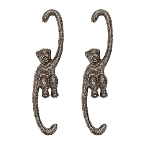 Sungmor Cast Iron Plant Hangers, 2PC 7.9 Inches Monkey Hooks | Large S Planter Hanger, Ceiling Extender Hooks for Hanging Plants, Flower Basket, Plant Pot, Macrame Plant Holder, Lantern - color: Monkey Hooks - 2pcs