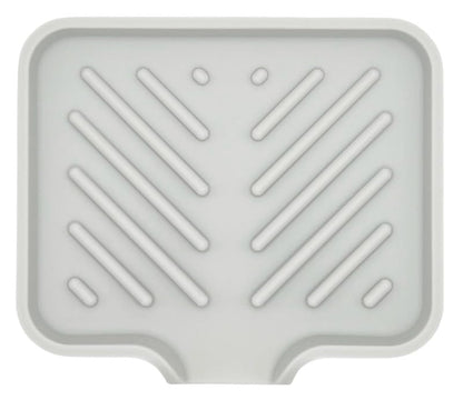 Silicone Soap Dish Tray and Sponge Holder with Drain Chute and Feet | 3-Way Sloped Design | Bathroom and Kitchen Sink Organizer Caddy (Light Grey, 5"x4", 3.5 Ounces) - color: Light Grey, size: 5"x4"