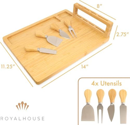 Personalized Cheese Board and Knife Set with Magnetic Holder | Serving Tray for Crackers, Meat, and Wine, Anniversary - style: Personalized Cheese Board Set with Magnet Hold