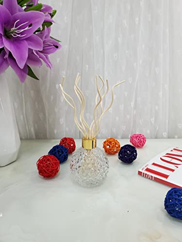 11 inchs Wavy Rattan Reed Diffuser Sticks 50PCS Natural Rattan Fragrance Aromatherapy Volatile Replacement RefillEssential Oil Aroma Diffuser Replacements Sticks for own Space (50PCS, Wood Color) - color: Wood Color