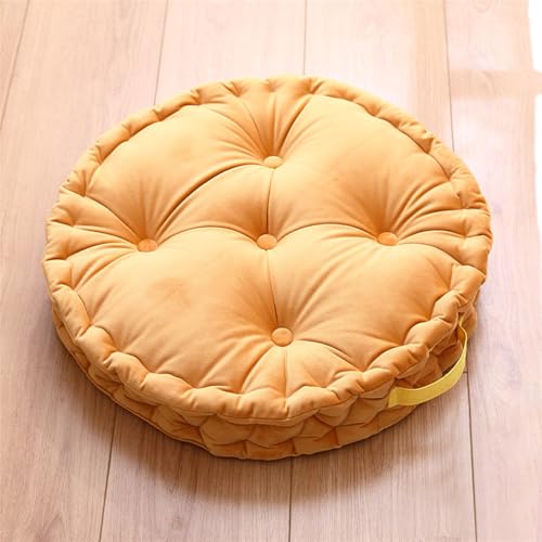 Lifup Large Round Floor Pillow, Meditation Cushions with Handle Yellow 20" | Tufted Plush Cushions, Classroom, Balcony, Tatami Living Room, Office & Tatami, Yoga Seating - color: Yellow
