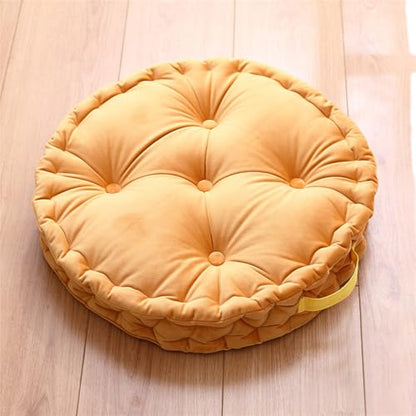 Lifup Large Round Floor Pillow, Meditation Cushions with Handle Yellow 20" | Tufted Plush Cushions, Classroom, Balcony, Tatami Living Room, Office & Tatami, Yoga Seating - color: Yellow
