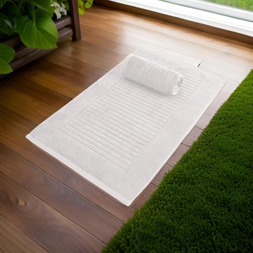 CTT - 2 Piece Bathroom Rugs Set, 100% Cotton Bath Mats, Comfy & Highly Absorbent Bathroom Floor Mats, Machine Washable | 20"x32" (Color) - color: Platinum