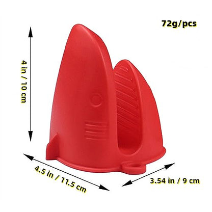 Mini Oven Gloves Silicone Heat Resistant Cooking Pinch Mitts Potholder for Air Fryer Kitchen Cooking & Baking (Red) - color: Red
