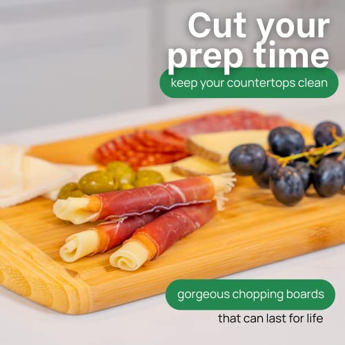GREENER CHEF 12 Inch Small Bamboo Cutting Board with Lifetime Replacements - Small Wooden Chopping Board for Kitchen, Meat, Vegetables, Cheese, Bread, Charcuterie, and Everyday Food Prep - color: Two-Tone, size: 12"L x 9"W