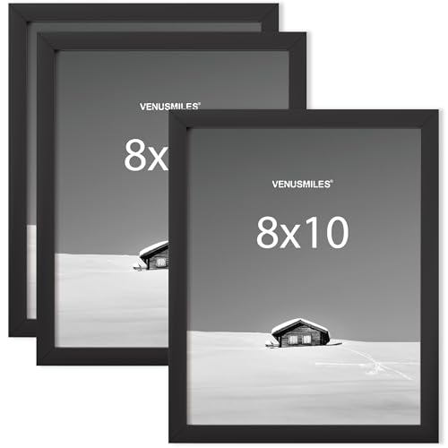 8x10 Picture Frame, Display 8x10 Photo Frames - High Definition Plexiglass - Vertical and Horizontal Display - Wall Hanging or Table Top Frame - Black, 3 Pack - color: Black, size: 8x10, 3P