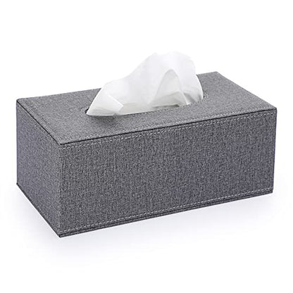 Sumnacon Tissue Box Cover Rectangle Linen Tissue Box, Stylish Tissue Box Holder with Magnetic Bottom,Decorative Tissue Cover for Bathroom Living Room Toilet Table Desk Office Car, Grey | Elegant Tissue Box Cover Rectangular,Decorative Tissue Covers for Ba