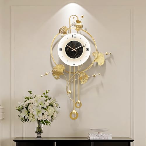 Wall Clock, Large Unique Gold Wall Clock for Living Room Decor | Office Clocks Battery Operated，Oversized Modern Wall Art for Bedroom,Farmhouse,Office Wall Decor 17.7 X 28.3 Inches - size: 17.7"x 28.3"