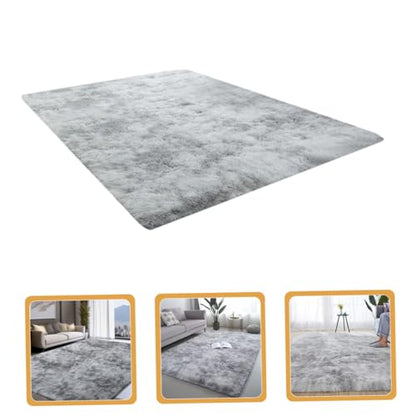 VALICLUD Fluffy Bedside Rug Soft Plush Area Carpet with Slip Backing Versatile for Living Room Bedroom and Hallway Decor Elegant Grey Design