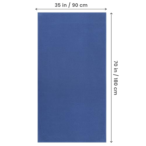 COTTON CRAFT Euro Spa Waffle Weave Bath Sheets - Set of 2 Blue Towel Sheets | Pure 100% Ringspun Cotton Oversized Luxurious Towel Set - Soft Plush Super Absorbent Low Lint Quick Dry - 35 x 70 inches - color: Blue, size: 2 Pack Bath Sheet