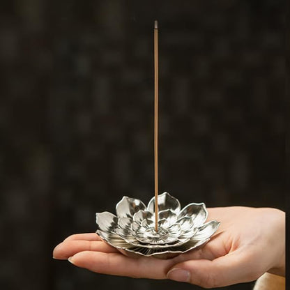 Incense Holder with Incense Stick Tray,Multi-Functional Incense Burner and Stick Holder Combo,Ash Holder (1, Golden,Silvery) - color: Golden,silvery