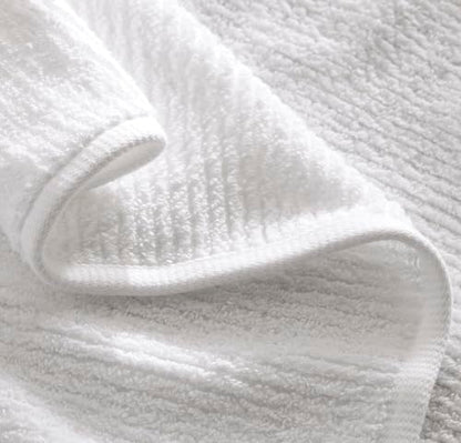 BOLL & BRANCH Turkish Ribbed Hand Towel Set, White | Set of 2 - 100% Organic Turkish Cotton - Soft Absorbent Quick Dry Luxury Spa Hand Towels, Textured Rib Weave - color: White, style: Turkish Ribbed