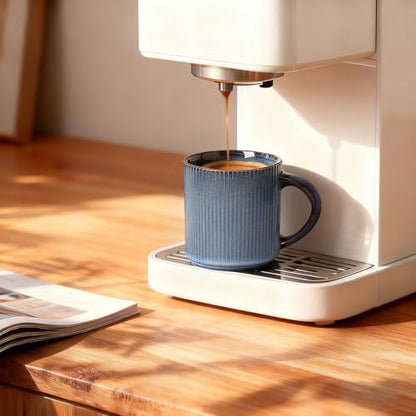 MONITO Coffee Mugs Set of 6, 16 oz Ceramic Coffee Cups with Large Handles | Stoneware Mugs Set Suitable for Lattes, Hot tea, Cappuccinos, Mochas and Cocoa, Microwave & Dishwasher Safe, Deep Blue - color: Deep Blue, size: 6PCS