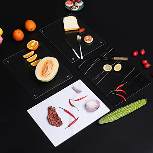 Murrey Home Glass Cutting Board for Kitchen Counter, Tempered Glass Chopping Boards Dishwasher Safe, Small Clear Countertop Tray, Scratch Resistant, Heat Resistant, Non Toxic, Frosted, 20"x16" - color: Textured Clear, size: 19.7"L x 15.7"W