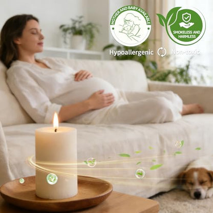 White Rustic Pillar Candles,Non-Toxic Soy Wax Candle, 2.8x6 Inch, 4 Pack | 360H long clean burning, natural, unscented smokeless, dripless farmhouse candle for home, wedding, dinner table, emergency - color: White, size: 2.8x6 inch