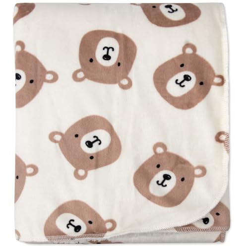 Baby Essentials Sherpa Fleece Baby Blanket 35x30 – Super Soft, Warm Reversible Baby Blankets for Newborns, Infants, Toddlers, and Nursery - color: Brown Bears
