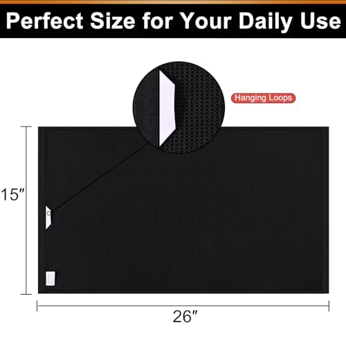 Homaxy 100% Cotton Waffle Weave Kitchen Towels, 6 Pack, Black | Soft and Absorbent Dish Towels, 16 x 26 Inches Quick Dry Hand Towels - color: Black, size: 16 x 26 - 6 Pack