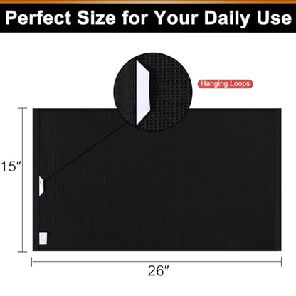 Homaxy 100% Cotton Waffle Weave Kitchen Towels, 6 Pack, Black | Soft and Absorbent Dish Towels, 16 x 26 Inches Quick Dry Hand Towels - color: Black, size: 16 x 26 - 6 Pack