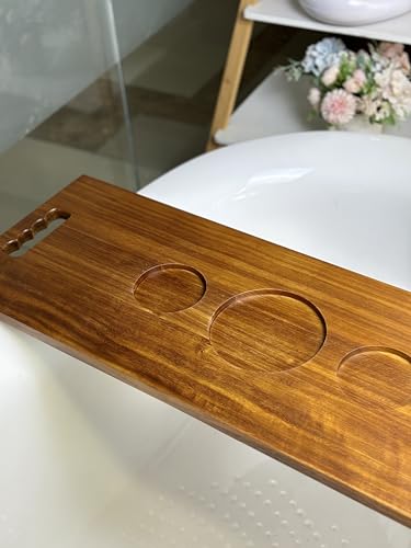 Wood Bathtub Tray with Handles – 35 x 12 Inch Large Luxury Bath Caddy