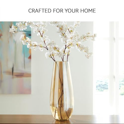 Signature Design by Ashley Rhettman Contemporary 18 in. Vase, Transparent Brown - size: 7.88" W x 7.88" D x 18" H