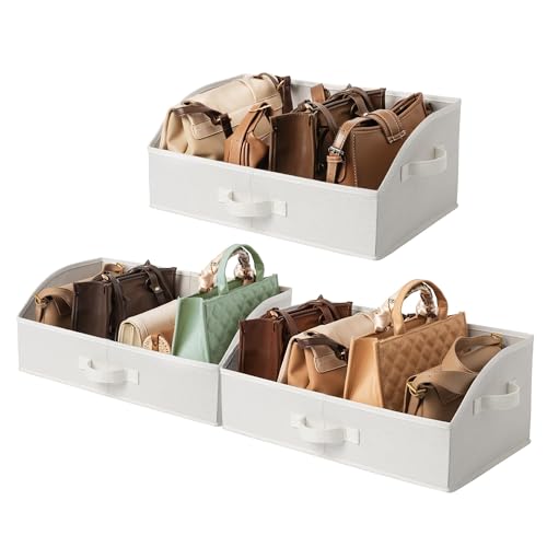 GRANNY SAYS Trapezoid Closet Storage Bins, Large, Pearl White, 3-Pack | Shelf Storage Baskets, Clothes Storage Bin, Closet Organizer and Storage Bins, Clothing Bins for Closet Shelves - color: Pearl White, size: 19¾"L x 11"W x 7¾"H