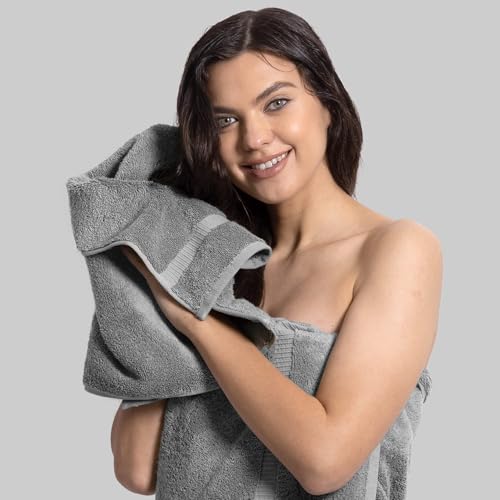 Chakir Turkish Linens 6 Piece Hand Towels, 100% Cotton Luxury Turkish Towels for Bathroom, Soft Absorbent Hand Towel Set, 16 x 30 Inches, Gray - color: Gray