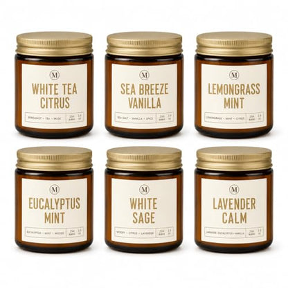 Candles for Home Scented, Aromatherapy Candle Gifts Sets for Women, 6 Pack 3.5oz Soy Wax Long Lasting Jar Candles Gift for Birthday Mother's Thanksgiving Day Present - color: Coconut Vanilla