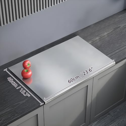 304 Stainless Steel Cutting Board – Stainless Steel Kitchen Chopping Boards Non-Slip, Dishwasher Safe – Ideal for Meat, Vegetables, Fruits, Bread & Baking – Commercial & Home Use (23.6 * 15.7in) - size: 23.6"L x 15.7"W