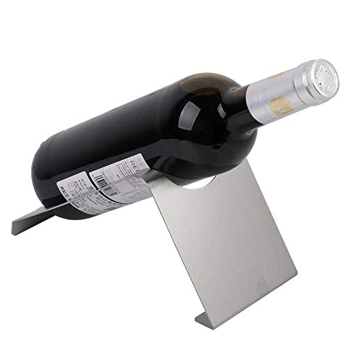 Fdit Stainless Steel Wine Bottle Rack Holder, Single Bottle Display Stand, Silver, 7.87x4.33 Inch
