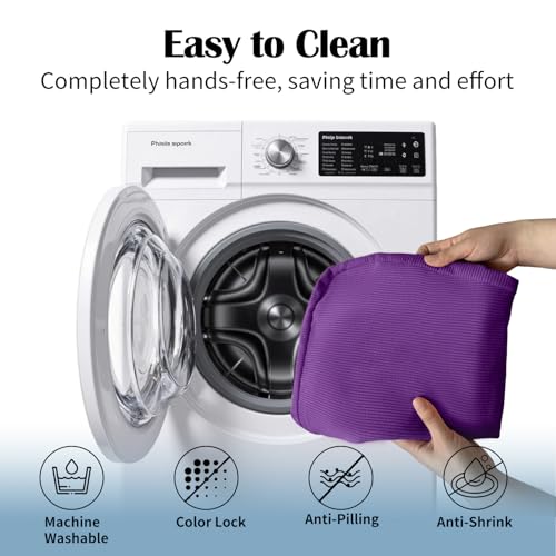 Dining Chair Cushions, Purple, 17"x16", Set of 2 | 2'' Thick Cooling Gel High-Density Foam, Ties and Non-Slip Bottom, Removable Washable Cover, For Dining and Kitchen - color: Purple, size: 2 Count (Pack of 1)