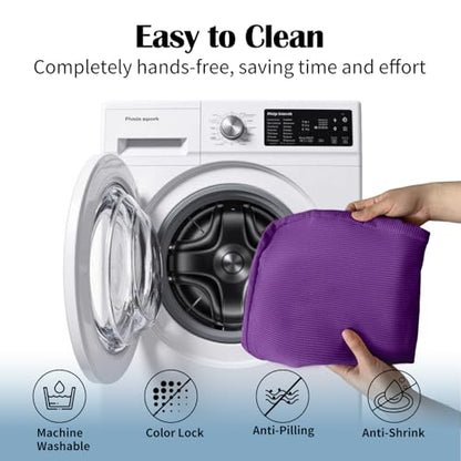Dining Chair Cushions, Purple, 17"x16", Set of 6 | 2'' Thick Cooling Gel High-Density Foam, Ties and Non-Slip Bottom, Removable Washable Cover, For Dining and Kitchen - color: Purple, size: 6 Count (Pack of 1)