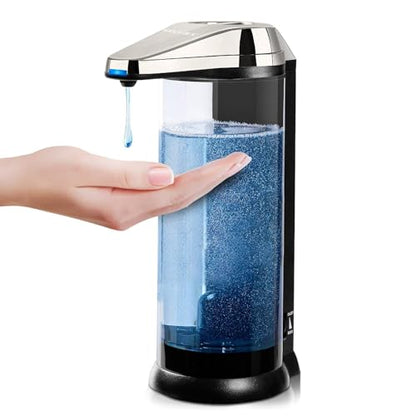 Secura 17oz Automatic Liquid Soap Dispenser, Touchless Battery Operated Hand Soap Dispenser with Adjustable Soap Dispensing Volume Control Dial, Personal Care Dispenser (Brushed Nickel) - color: Brushed Nickle, size: 500ml