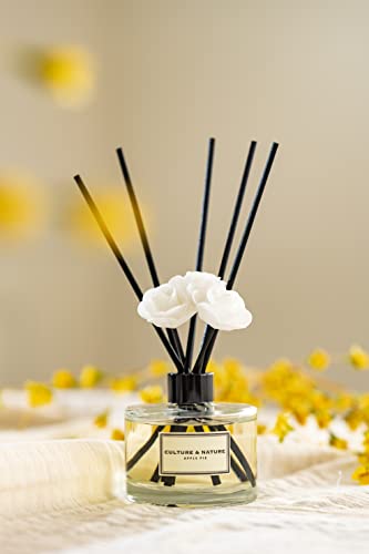 CULTURE & NATURE Reed Diffuser Set 6.7oz (200ml) Vanilla Scented Diffuser with Sticks Home Fragrance Reed Diffuser for Bathroom Shelf Decor - size: 6.7 oz