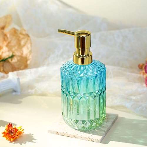 YunNasi Soap Dispenser with Pump Refillable | Liquid Hand Soap Dish Soap Dispensers for Bathroom Counter, Kitchen Sink, Bluegreen - color: Bluegreen