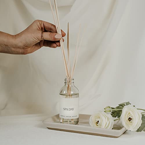 Sweet Water Decor Spa Reed Diffuser Set - Sea Salt, Wood, and Cream Scented Reed Diffuser for Home - Home Freshener Diffuser with Sticks - Long Lasting Fragrance, Made in the USA - style: Spa Day
