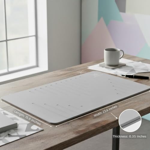 MODHAUS Diatomite Stone Bath Mat, Fast Drying Natural Bathroom Mat, Eco Friendly Non Slip Super Absorbent Bathroom Floor Mat, Easy Clean Stone Bath Mats for Bathroom - Light Gray (23.6" x 15.6”) - color: Light Gray