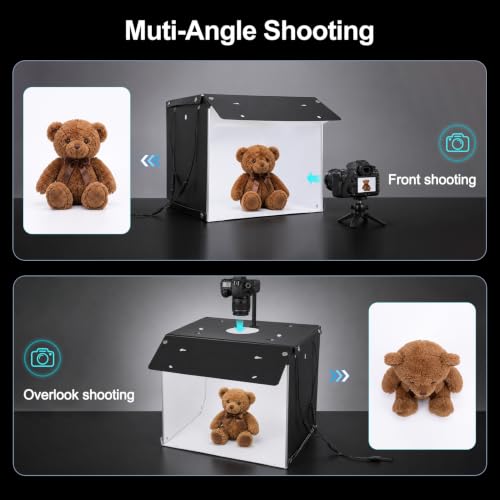 EMART Light Box Photography 14"x15" CRI>95 Photo Box for Photobooth Jewelry | 102 LEDs Lights,4 Color Backdrop,Portable & Sturdy,For Toys Watches Cosmetics Photo Studio Products Displays Photography
