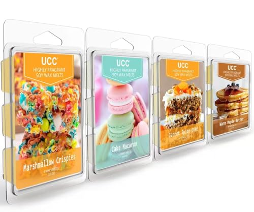 UCC Wax Melts, Fall Soy Wax Cubes Strong Scent Long Lasting Premium Scented Mix Melts Tarts,- 4 Pack - color: Holiday Dog
