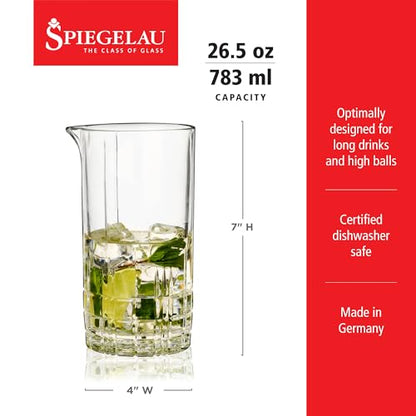 Spiegelau Perfect Mixing Glass - Large European Crystal Cocktail Glassware, Dishwasher Safe, 26.5 Oz - Set of 1 - style: Mixing