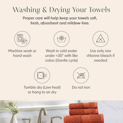 4 Pack 100% Cotton Bath Towels | Clay Towels | Oeko‑TEX Standard 100 | Soft & Absorbent, Quick‑Dry | Trinity Collection - Baked Clay - color: Baked Clay, size: Bath Towels (4 Pack)